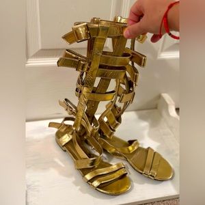 Gold Gladiator Sandals Size 7